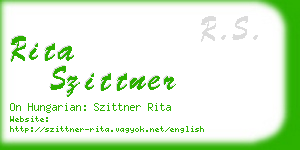 rita szittner business card